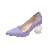 Large Pointed Solid Thick Heel Rubber High-heeled Shoes