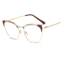 Metal retro glasses frame new flat mirror