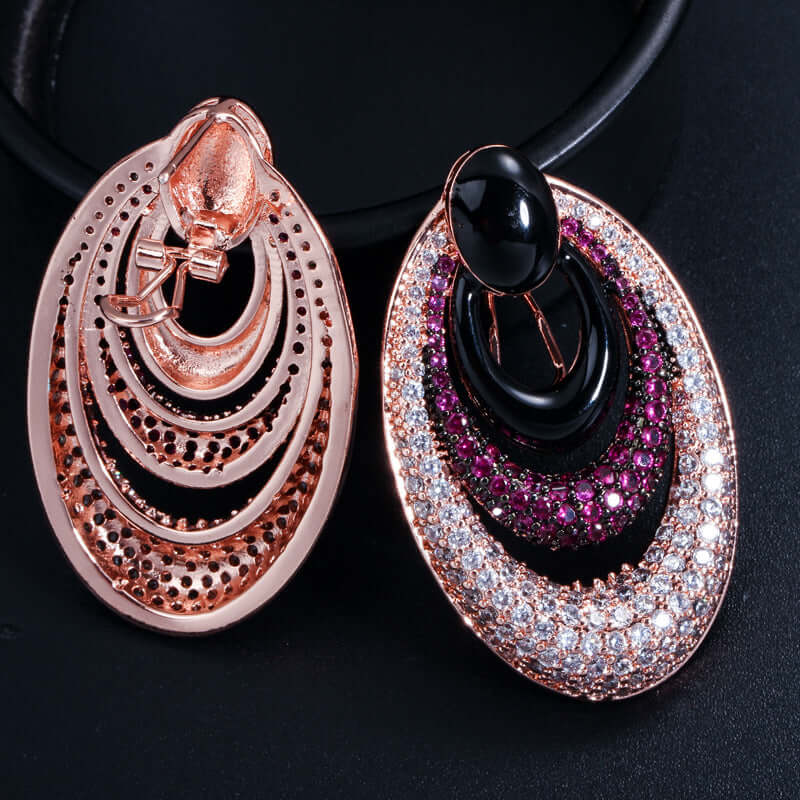 Micro-zircon Inlaid Water Drop Ear Environmental Protection Color