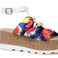 New European And American Buckle Thick-Soled Round Toe Casual Wedge Sandals Women