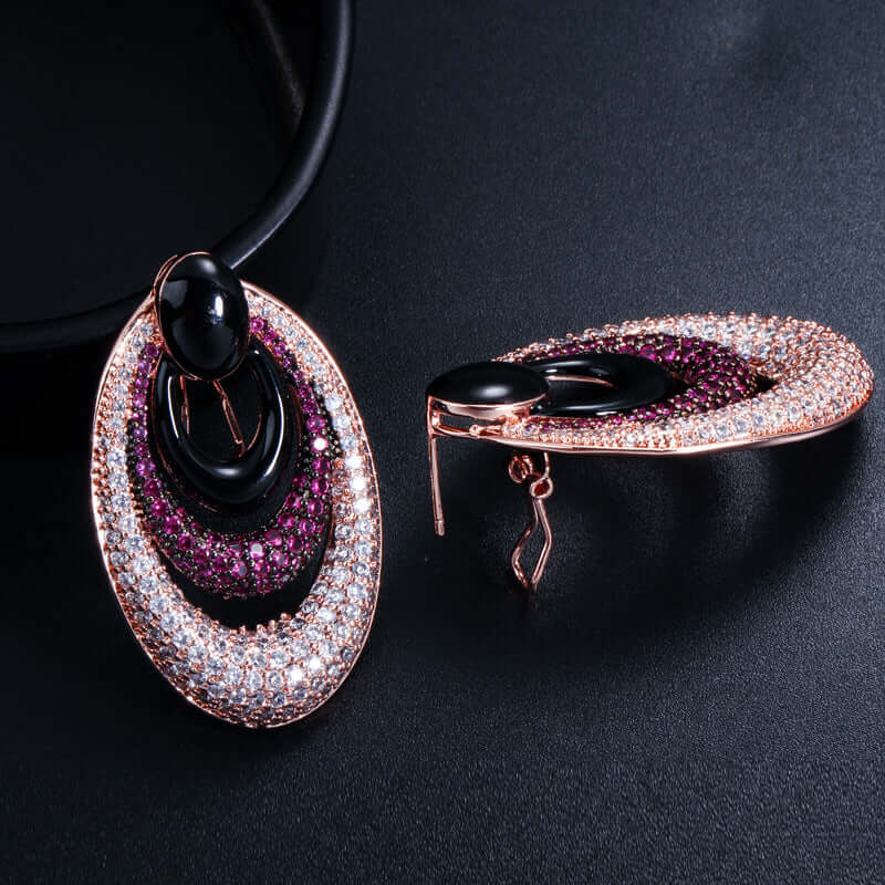 Micro-zircon Inlaid Water Drop Ear Environmental Protection Color