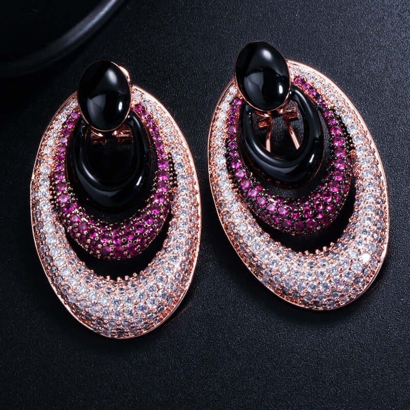 Micro-zircon Inlaid Water Drop Ear Environmental Protection Color